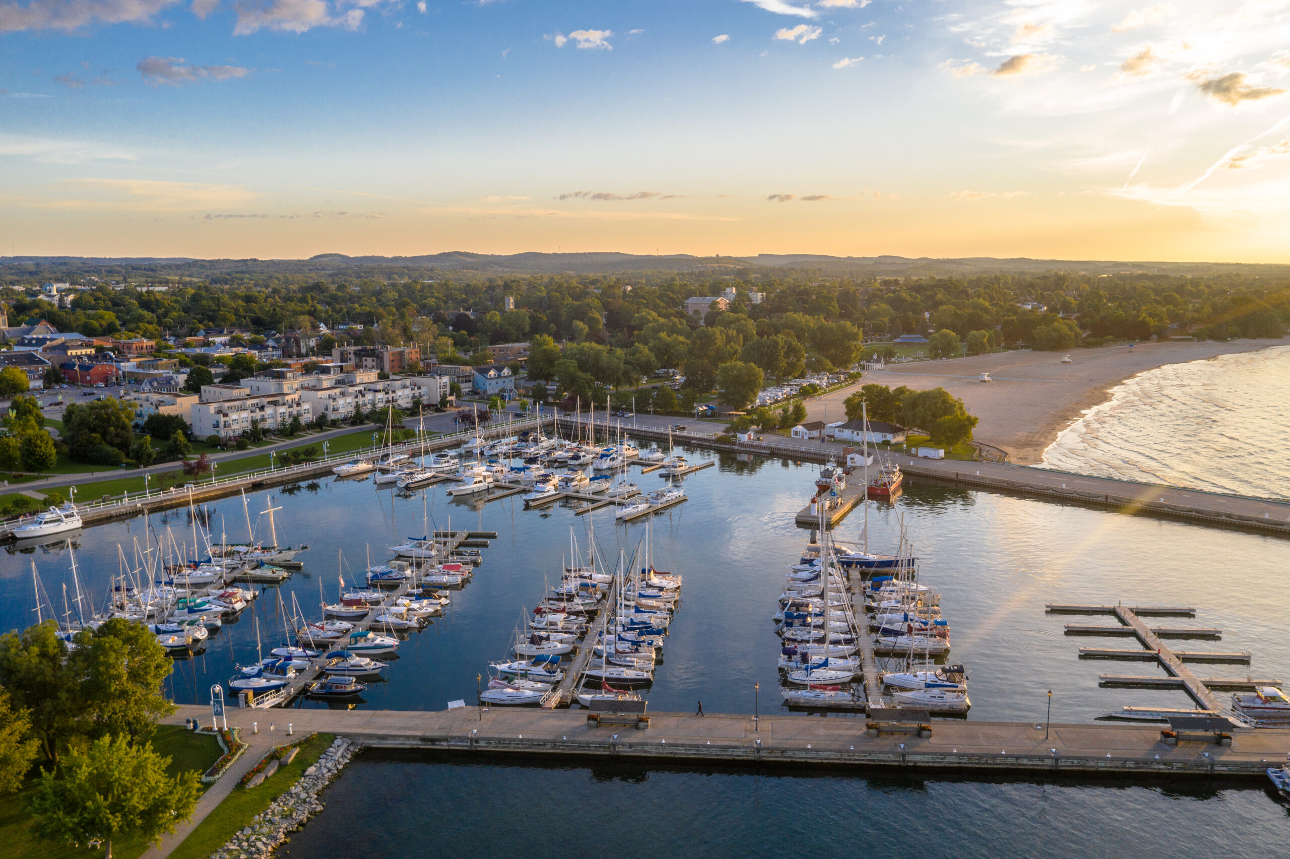 Aerial image of the Cobourg Harbour