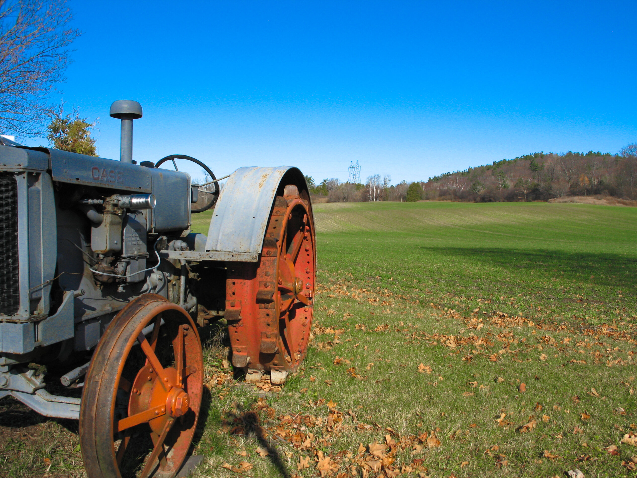 Old tractor in field