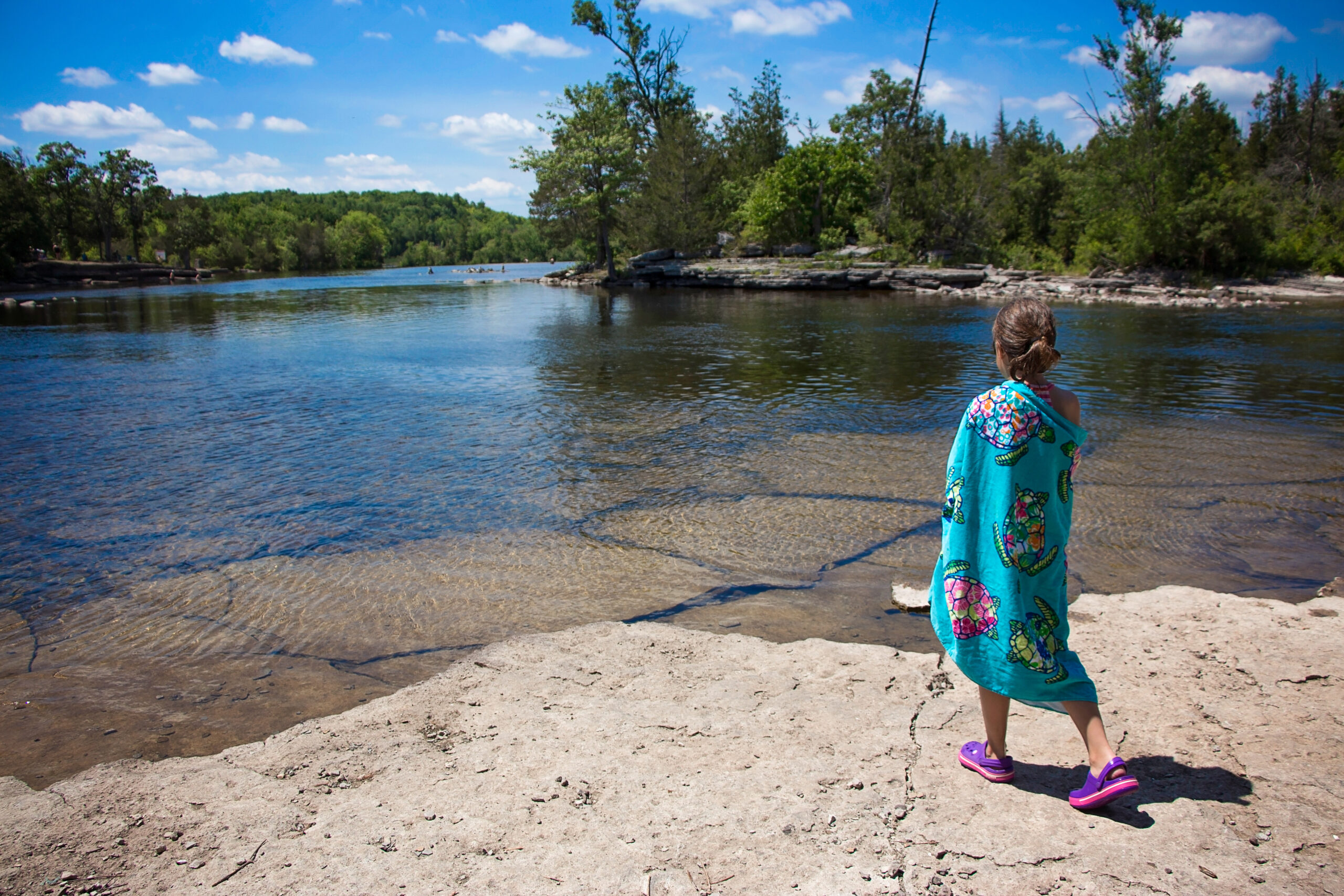 Girl with towel at Crowe Bridge Park